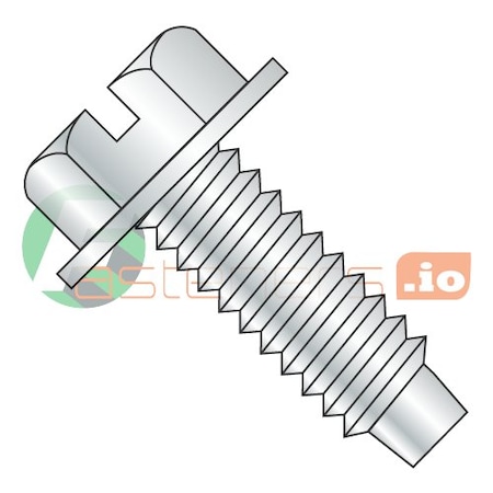 5/16-18 X 3/16 In Slotted Hex Machine Screw, Zinc Plated Steel, 200 PK